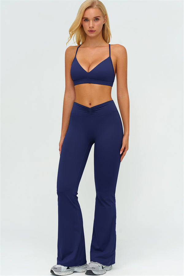 The Lushness Y-Back Sports Bra Flared Leggings 2-Piece Set