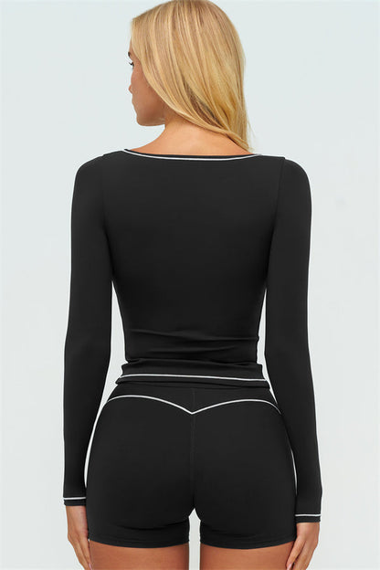 The Amara Long Sleeve T-shirt Shorts 2-Piece Set