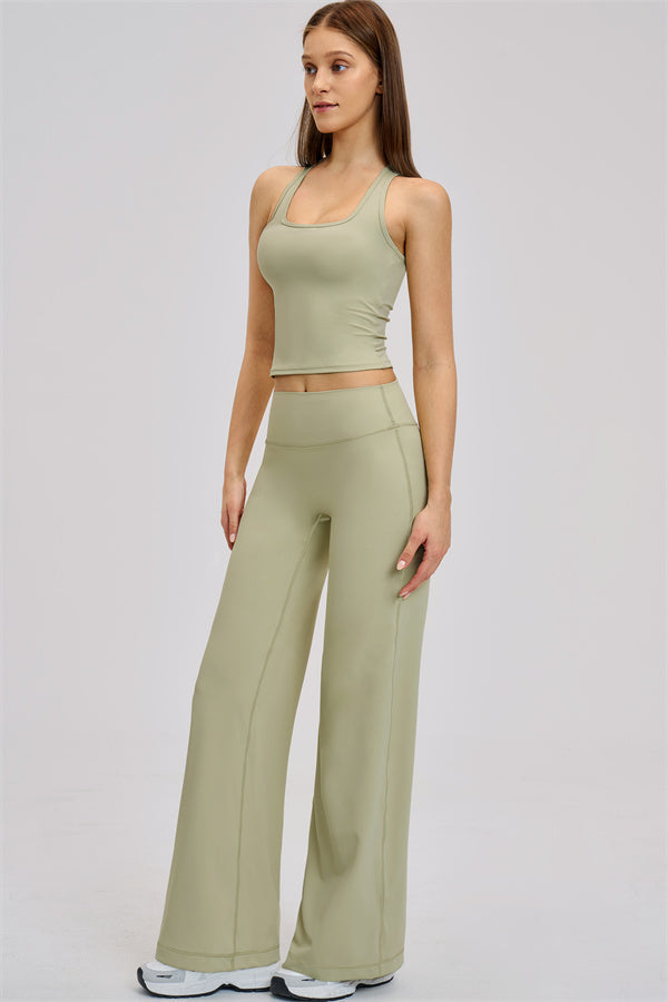 The Dynamic Crop Top Straight Leg Pants 2-Piece Set