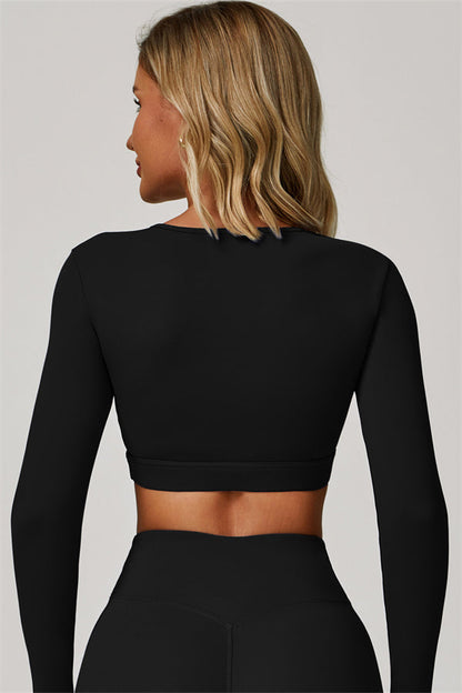 The Lavish Long Sleeve Cut-out Crop Top