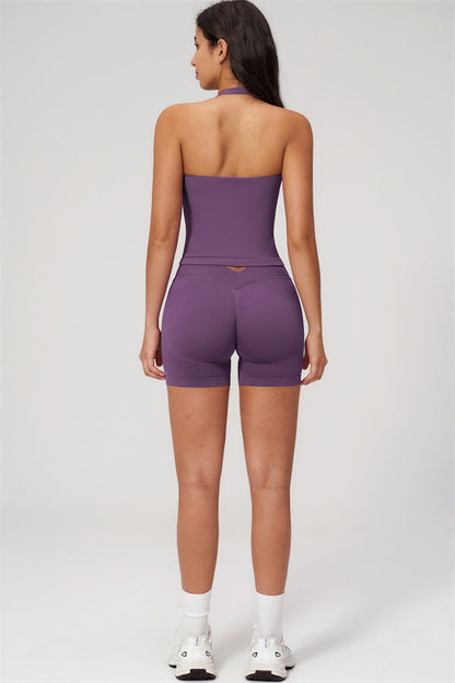 The Empower Halter Crop Top Shorts 2-Piece Set
