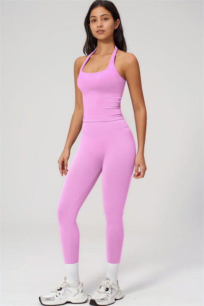 The Empower Halter Crop Top Leggings 2-Piece Set
