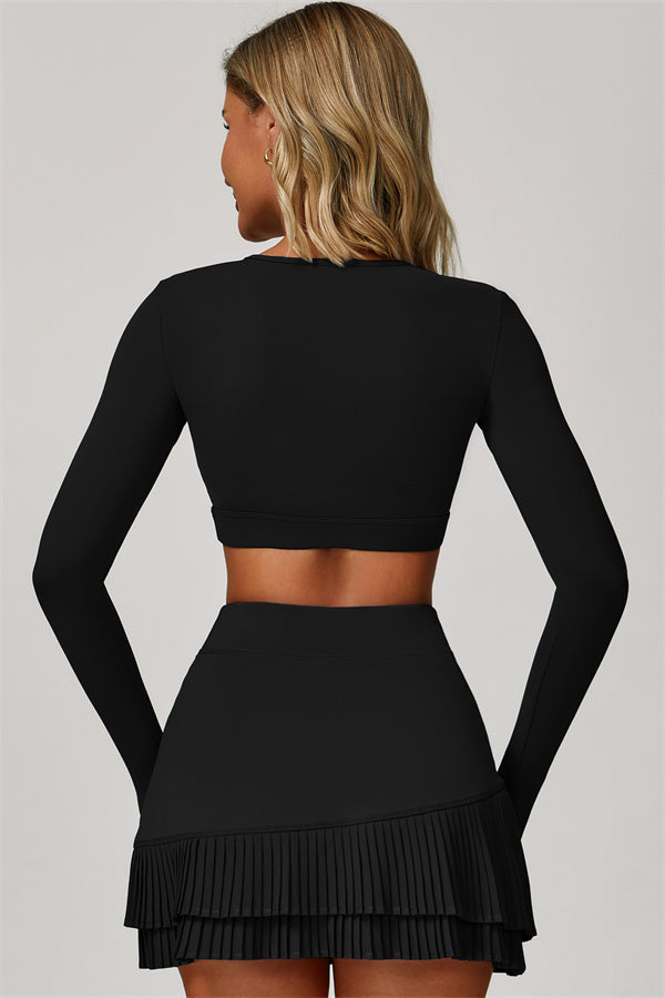 The Lavish Long Sleeve Cut-out Crop Top