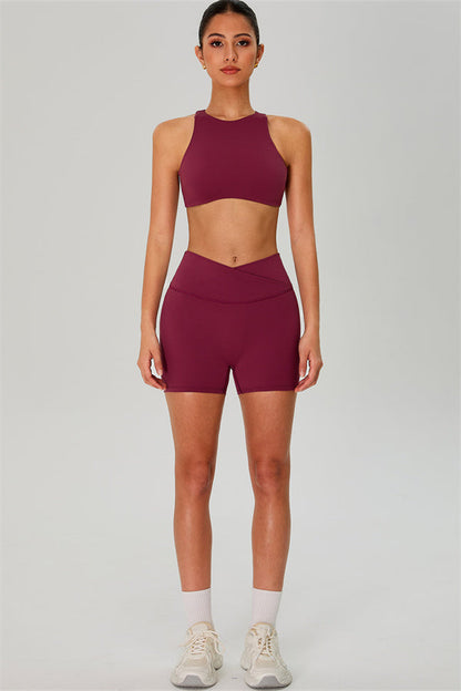 The Jewel Crop Top Crossover Shorts 2-Piece Set