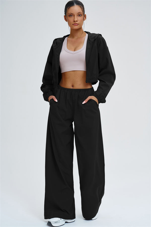The Svelte UV protection Crop Hoodie Sweatpants 2-Piece Set
