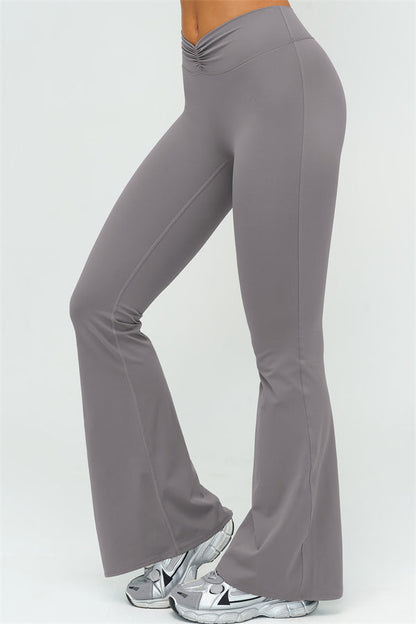 The Lushness Long Sleeve Crop Top Flared Leggings 2-Piece Set