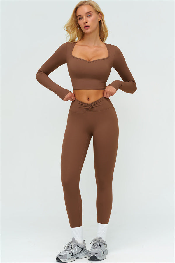 The Lushness Long Sleeve Crop top Leggings 2-Piece Set