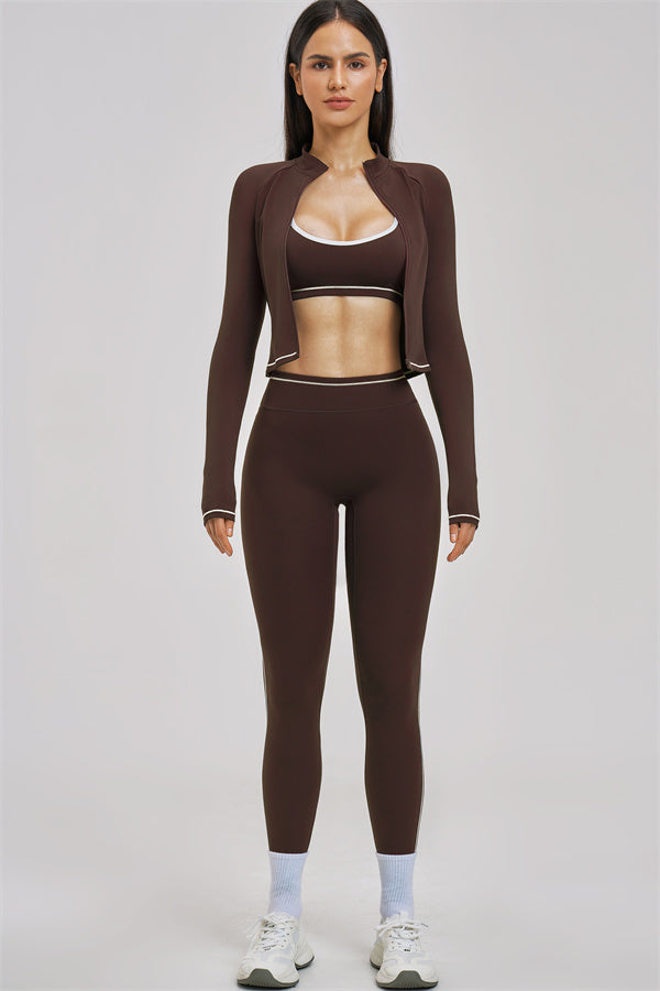 The Unbound Jacket Sports Bra Leggings 3-Piece Set