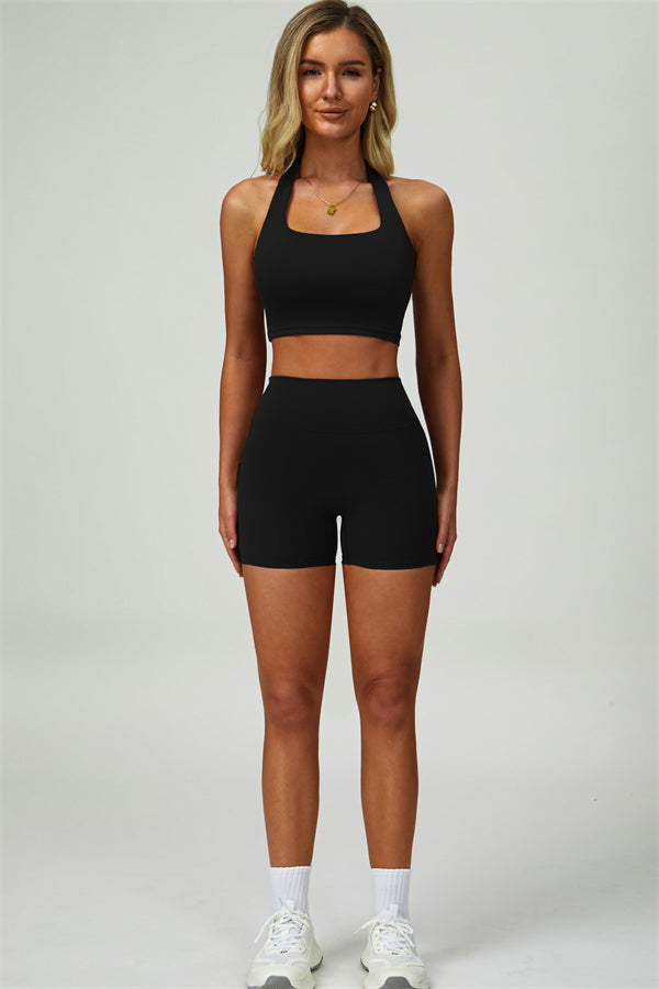 The Seraphine Halter Crop Top Shorts 2-Piece Set