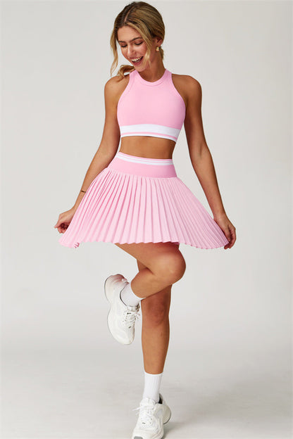 The Elan Crop Top Tennis Skirt 2-Piece Set