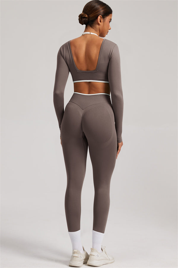 The Elevate New Long Sleeve Crop top Leggings 2-Piece Set