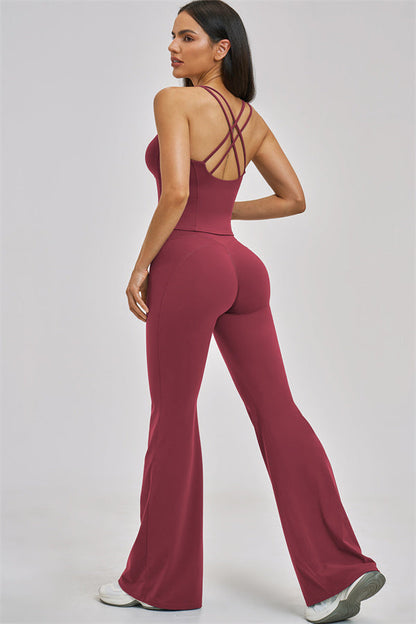 The Zenith Crop Top Flared Leggings 2-Piece Set