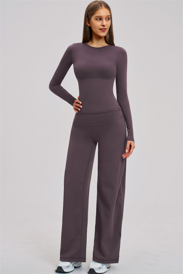 The Dynamic Long Sleeve T-shirt Straight Leg Pants 2-Piece Set