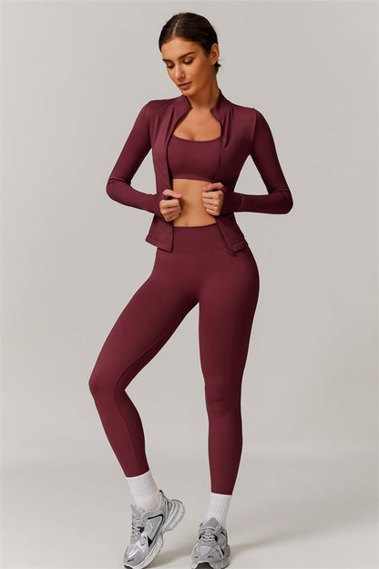 The Nova Luxe Jacket Sports Bra Leggings 3-Piece Set