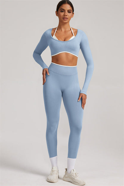 The Elevate Long Sleeve Crop top Leggings 2-Piece Set
