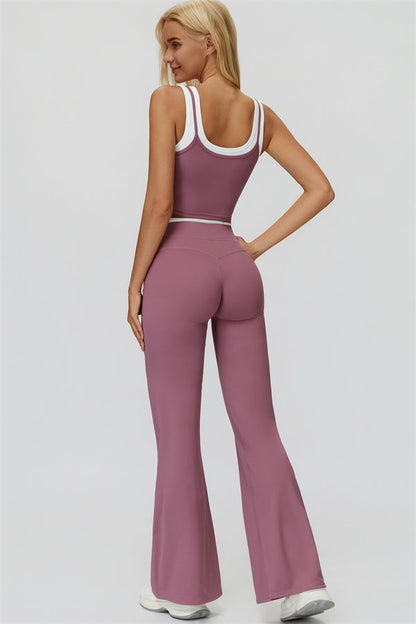 The Canyon Crop Tank Flared Leggings 2-Piece Set