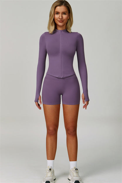 The Empower Jacket Sports Bra Shorts 3-Piece Set