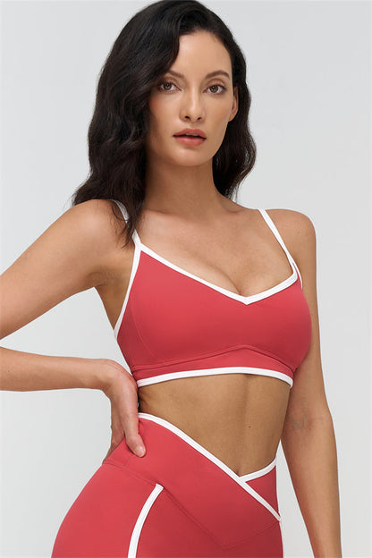 The Crave Contrast Sports Bra Shorts 2-Piece Set