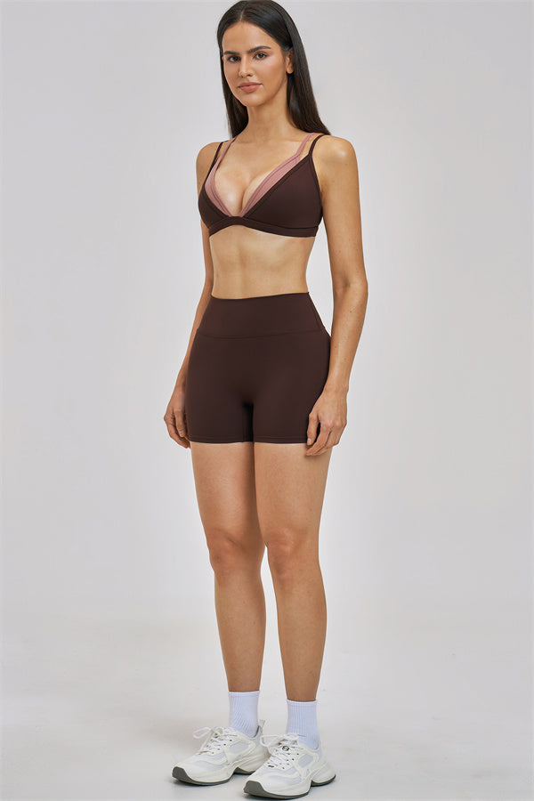 The New Seraphine Layered V Sports Bra Shorts 2-Piece Set