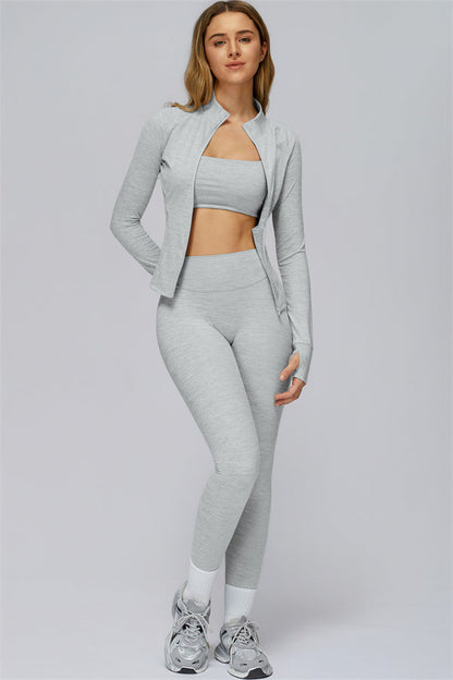 The Radiance Jacket Sports Bra Leggings 3-Piece Set