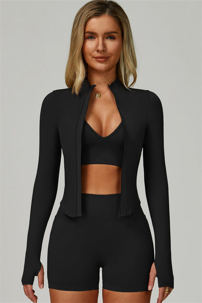The Empower Jacket Sports Bra Shorts 3-Piece Set