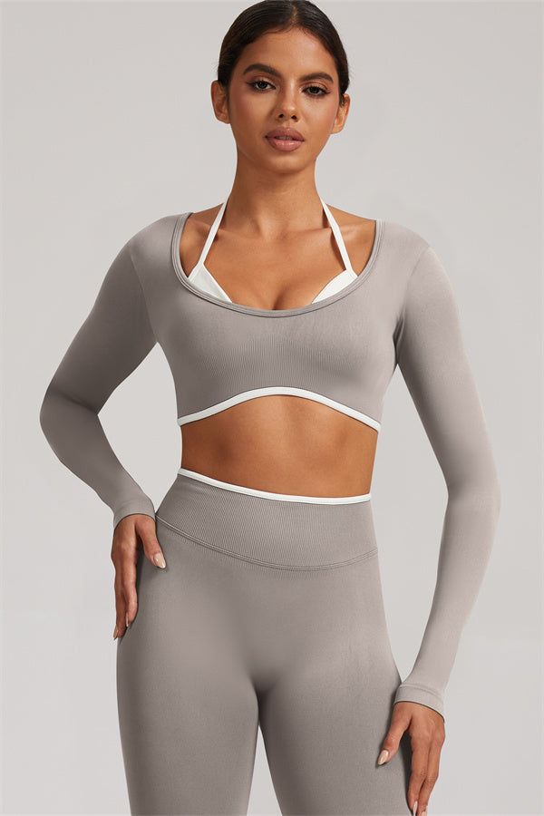 The Elevate New Long Sleeve Crop top Leggings 2-Piece Set