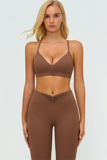 The Lushness Y-Back Sports Bra Flared Leggings 2-Piece Set