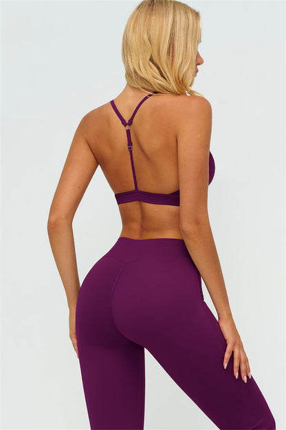 The Lushness Y-Back Sports Bra Flared Leggings 2-Piece Set