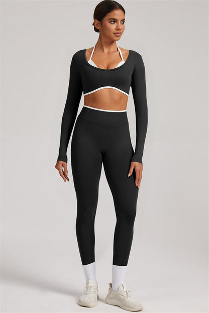The Elevate New Long Sleeve Crop top Leggings 2-Piece Set