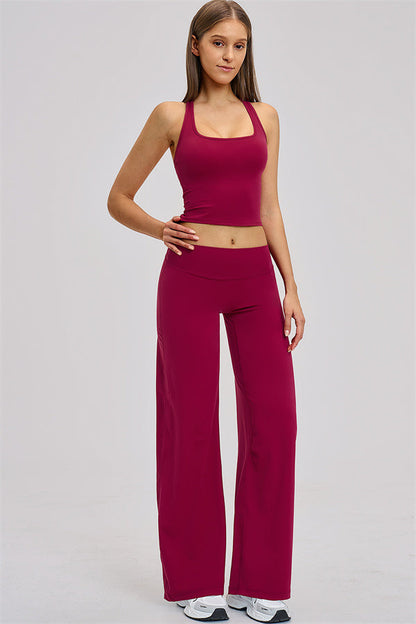 The Dynamic Crop Top Straight Leg Pants 2-Piece Set