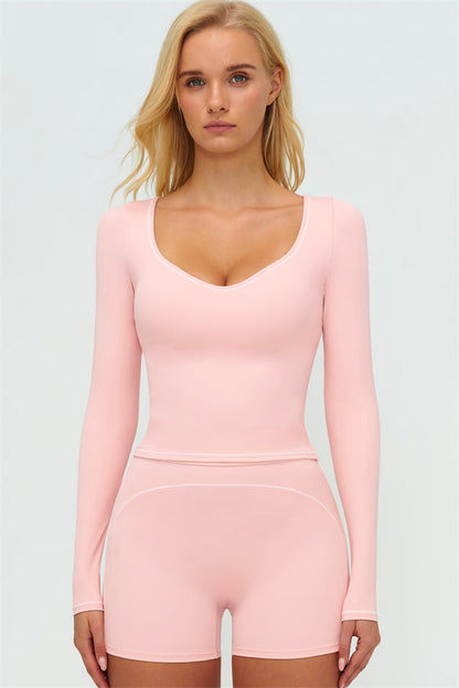 The Amara Long Sleeve T-shirt Shorts 2-Piece Set