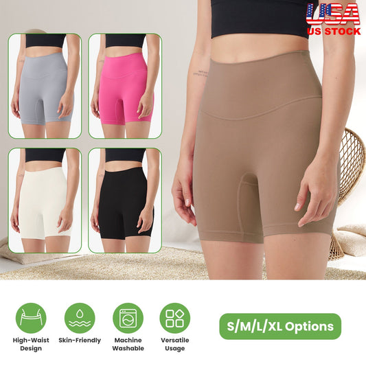 Women\'s High Waist Biker Shorts Tummy Control Pants Athletic Leggings Spandex Booty Shorts with 6.3In Inseam No Front Seam for Workout Yoga Running V