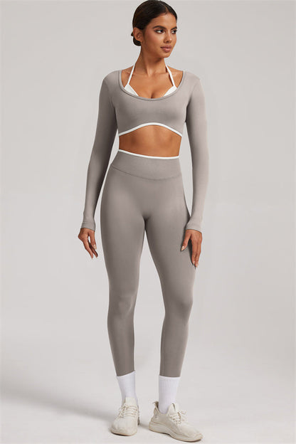 The Elevate New Long Sleeve Crop top Leggings 2-Piece Set