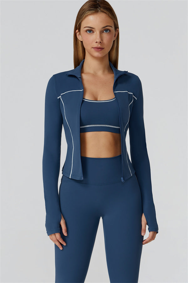 The Venus Zip Top Sports Bra Leggings 3-Piece Set