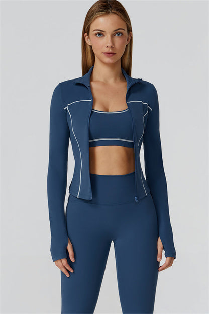 The Venus Zip Top Sports Bra Leggings 3-Piece Set