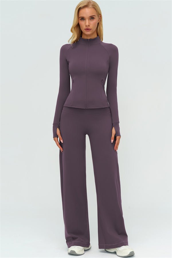 The Twirl Zip Jacket New Straight Leg Pants 2-Piece Set