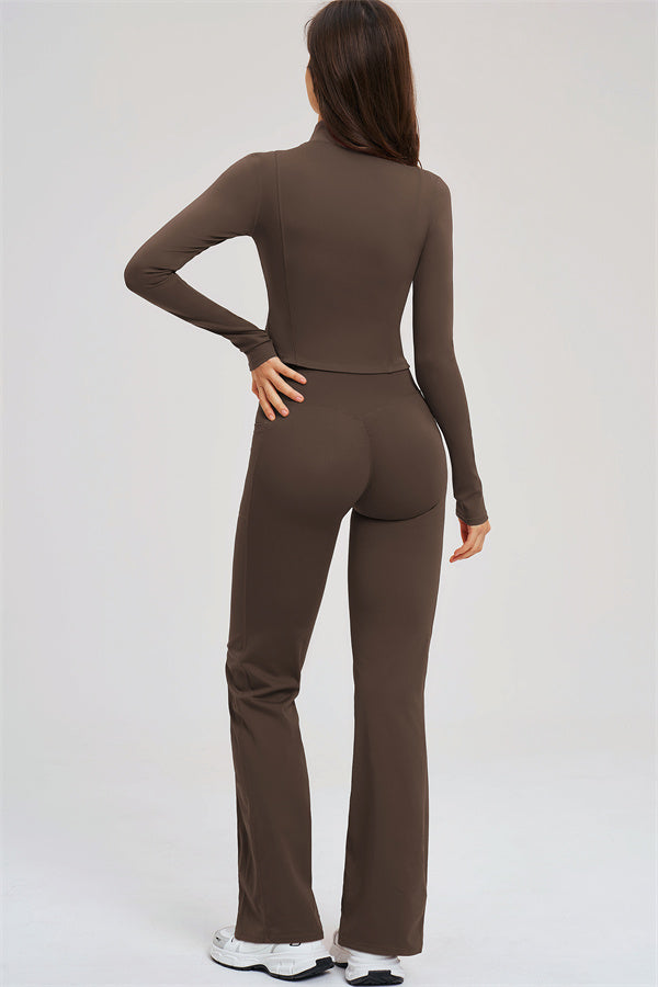 The Sizzle Zip Jacket Flared Leggings 2-Piece Set