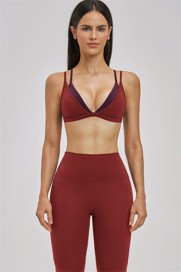 The Seraphine Layered V Sports Bra Leggings 2-Piece Set