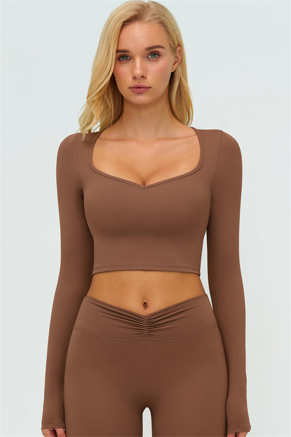 The Lushness Long Sleeve Crop top Shorts 2-Piece Set