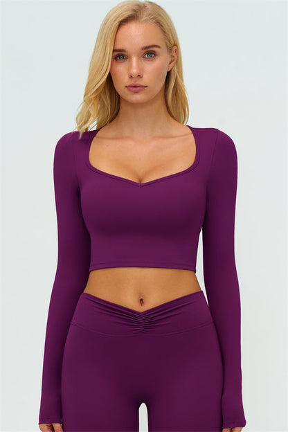 The Lushness Long Sleeve Crop top Shorts 2-Piece Set