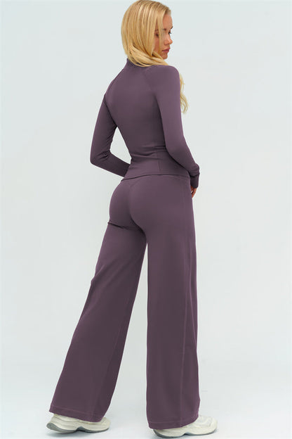 The Twirl Zip Jacket Halter Tank Top New Straight Leg Pants 3-Piece Set