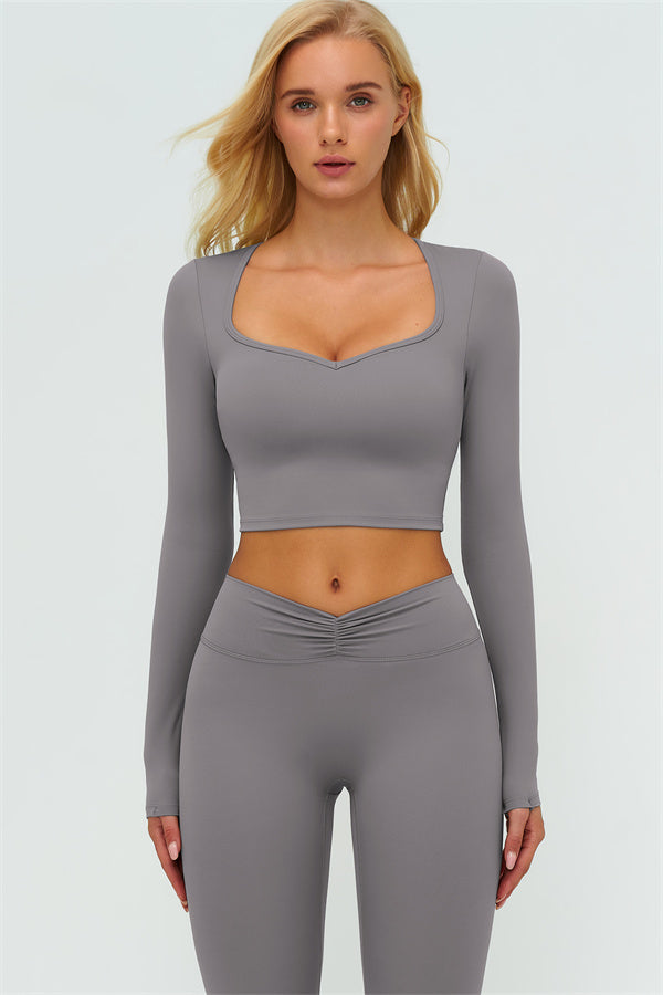 The Lushness Long Sleeve Crop top Leggings 2-Piece Set
