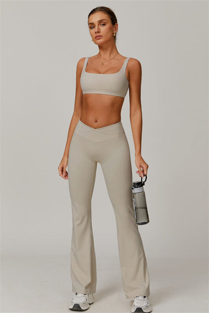The Halo Sports Bra Flared Leggings 2-Piece Set