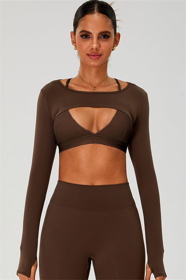 The Ember Sports Bra Crop Top Shorts 3-Piece Set