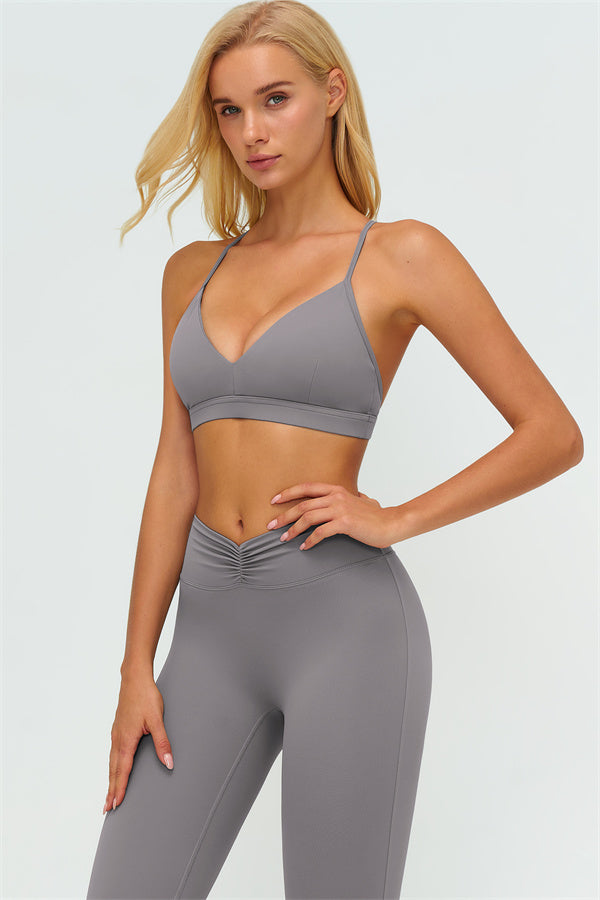 The Lushness Y-Back Sports Bra Flared Leggings 2-Piece Set