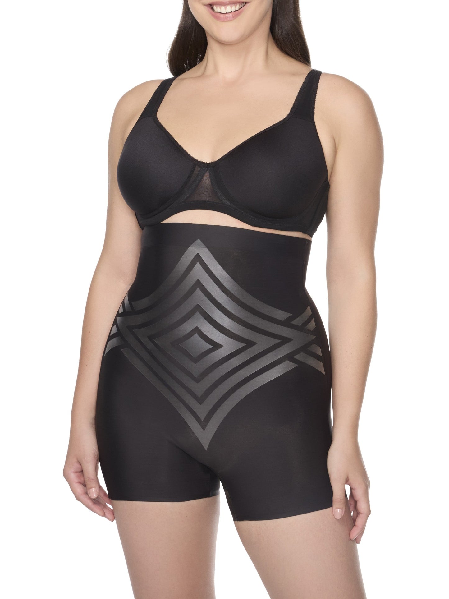 High-Waist Shaping Boyshort with LYCRA FitSense® print technology
