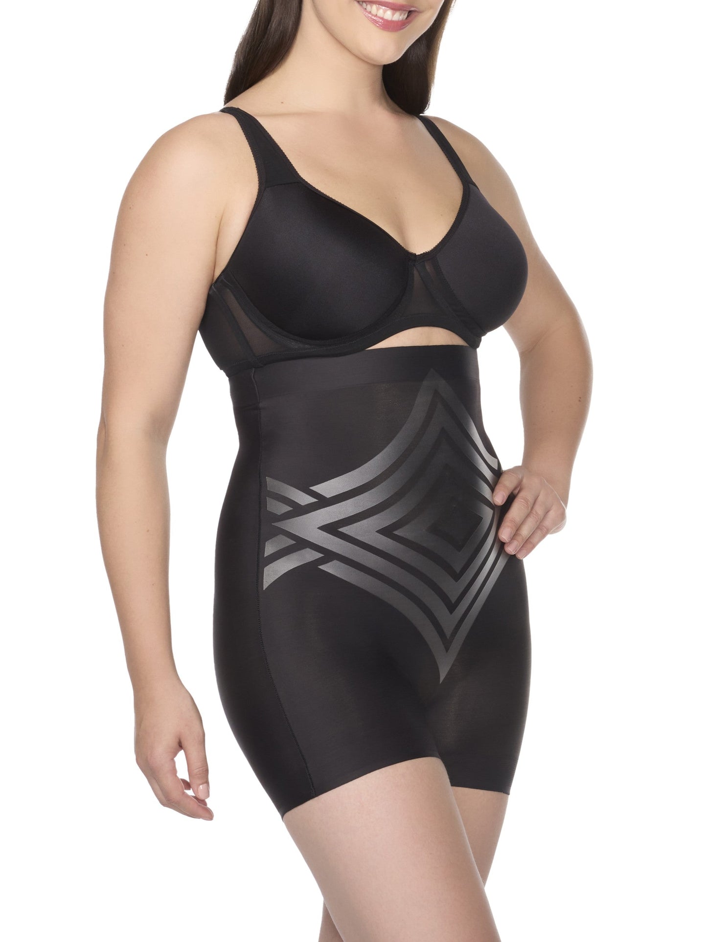 High-Waist Shaping Boyshort with LYCRA FitSense® print technology