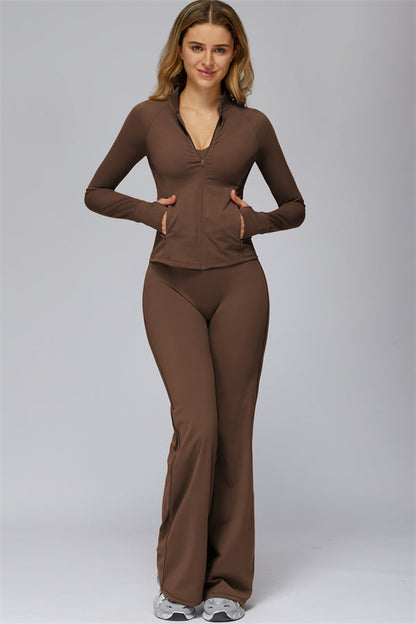The FlexCore Pure Zip Jacket Flared Leggings 2-Piece Set