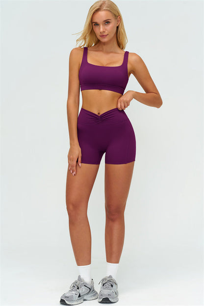 The Lushness V-Back Sports Bra Shorts 2-Piece Set
