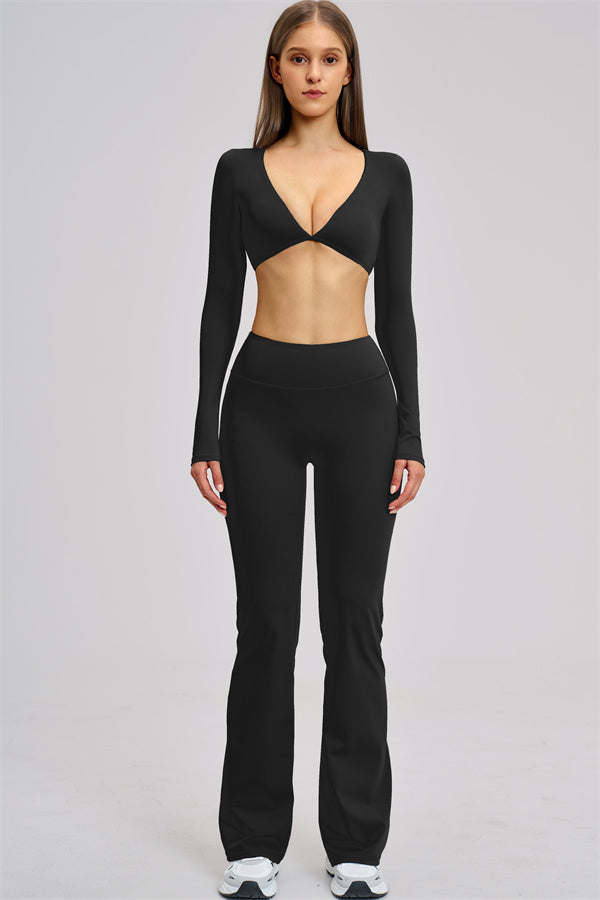 The Zestful Long Sleeve Crop Top